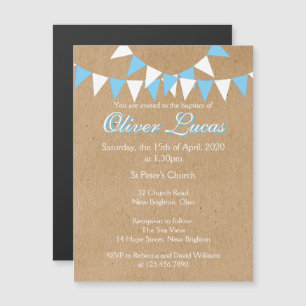 Baby Bunting Blau Tauf Einladung