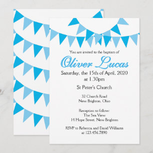 Baby Bunting Blau Tauf Einladung