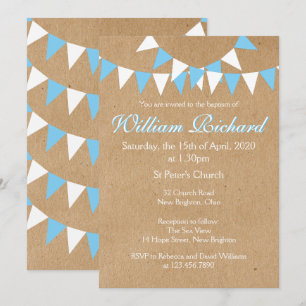 Baby Bunting Blau Taufe Einladung