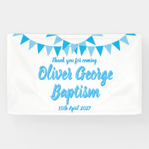 Baby Bunting Blau Taufgeschenk Banner
