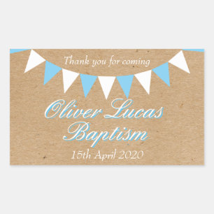 Baby Bunting Blau Taufgeschenk Rechteckiger Aufkleber