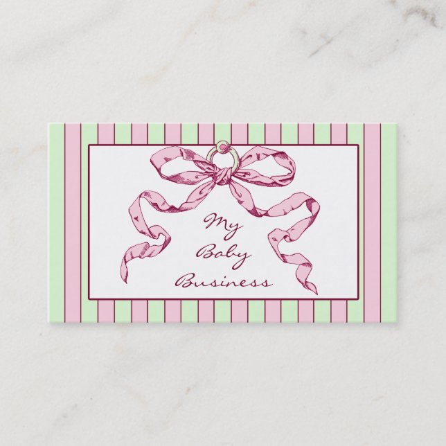 Baby Business Strips und Bow Business Cards Visitenkarte (Vorderseite)