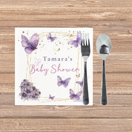 Baby Butterfly Lila Gold Baby Dusche Party Serviette