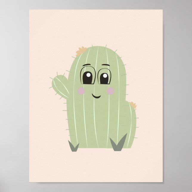 Baby Cactus Kinderzimmer Wall Art Poster (Vorne)