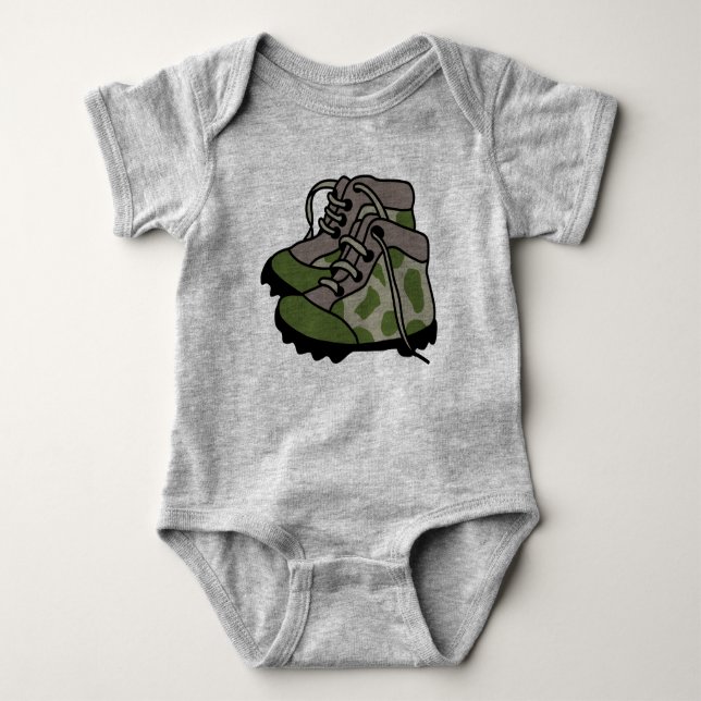 Baby Camouflage Boots Baby Strampler (Vorderseite)