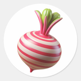 Baby Candy Cane Beets Plastic 3D - Glossy Round La Runder Aufkleber