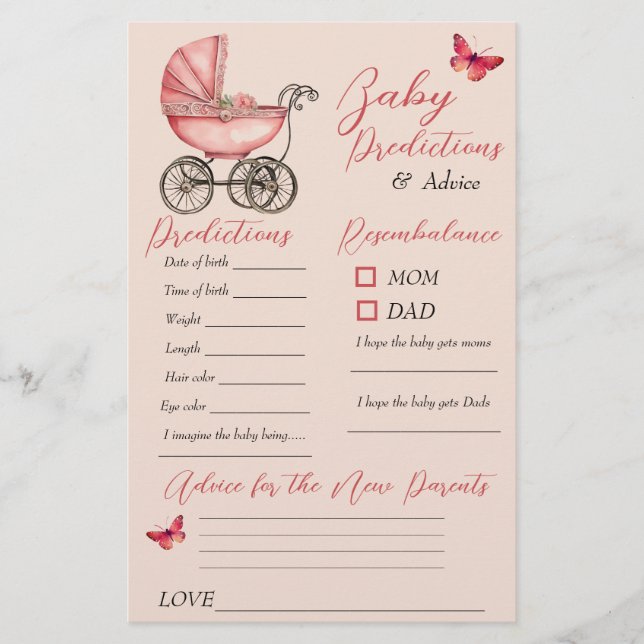 Baby Carriage Baby Shower Prediction Addiction Car (Vorderseite)