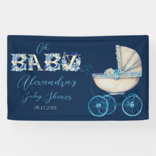 Baby Carriage Boy Baby Dusche Banner