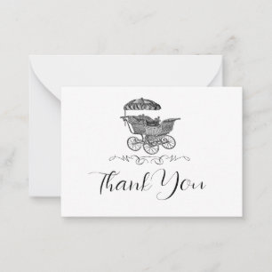 Baby Carriage Dankeschön Card Mitteilungskarte