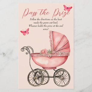Baby Carriage Girl Baby Shower Pass das Preisspiel
