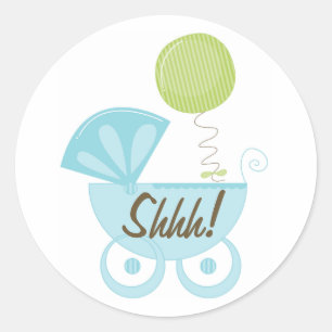 Baby Carriage Shhh! Runder Aufkleber