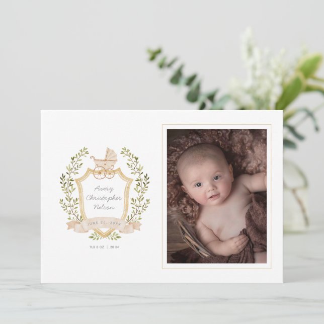 Baby Carriage Wappen | Neutral Ankündigung (Stehend Vorderseite)