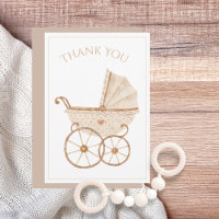 Baby Carriage Watercolor Kinderdusche Vielen Dank