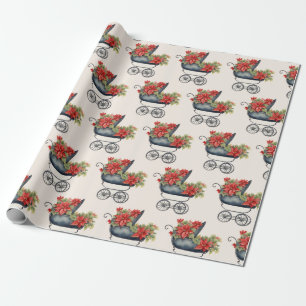 Baby Carriage Xmas Weihnachtsferien Geschenkpapier