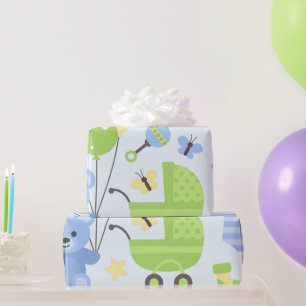 Baby Carrier- Boy Baby Dusche Geschenkpapier