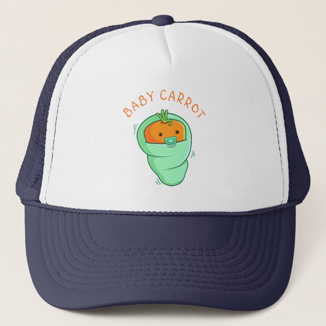 Baby Carrot Pun Truckerkappe (Vorderseite)