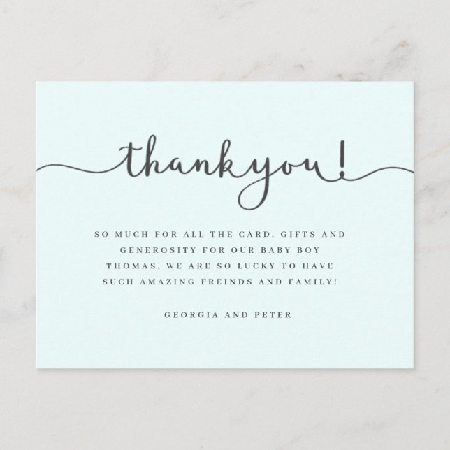 Baby carte de remerciements, anniversaire merci Ca (Devant)