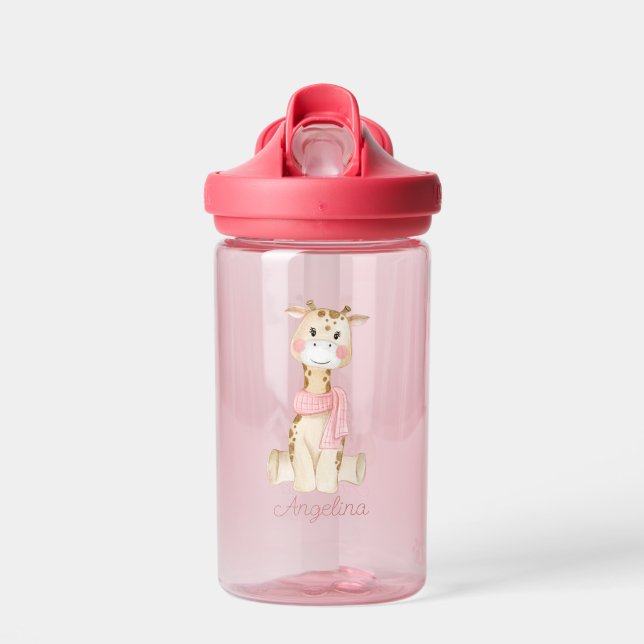Baby Cartoon Giraffe Personalisiert Trinkflasche (Vorne)