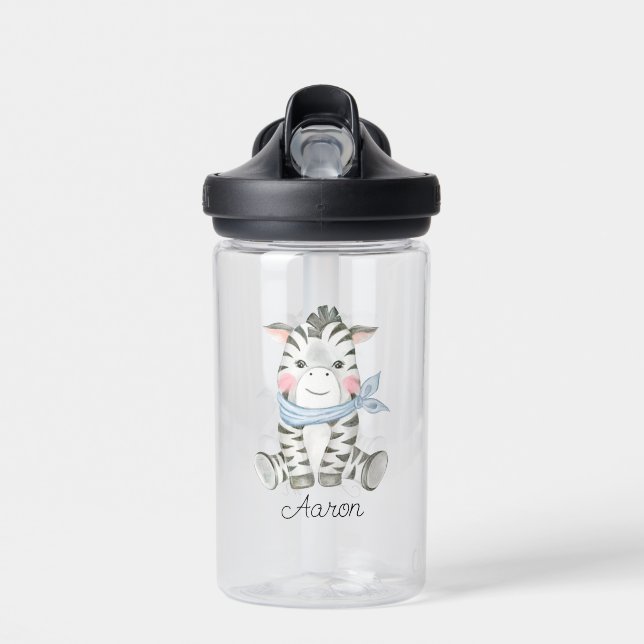 Baby Cartoon Zebra Personalisiert Trinkflasche (Vorne)