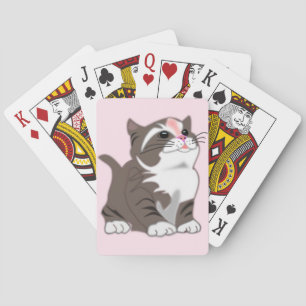 Baby Cat Playing Cards Pink - Anpassbar Spielkarten