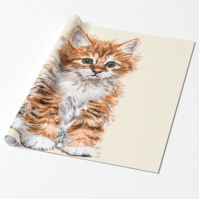 Baby cat Wrapping Paper - Ihre Farben - Text Geschenkpapier (Ungerollt)