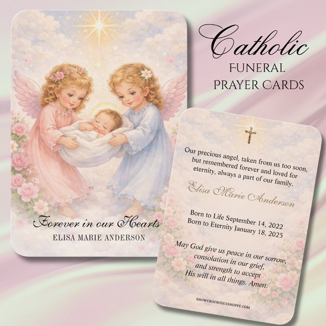 Baby Catholic Funeral Memorial Holy Card - (Von Creator hochgeladen)