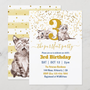 Baby Cats Perfect Party Child's Birthday Einladung
