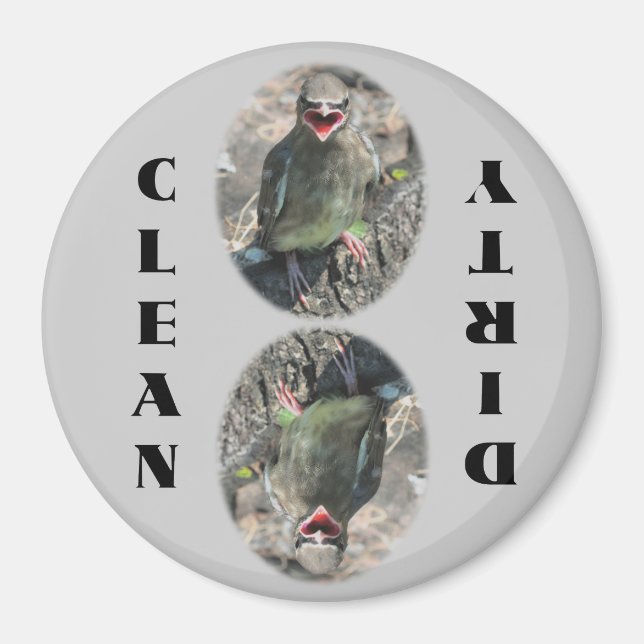 Baby Cedar Waxwing Bird Geschirrspülmaschine Magnet (Vorne)