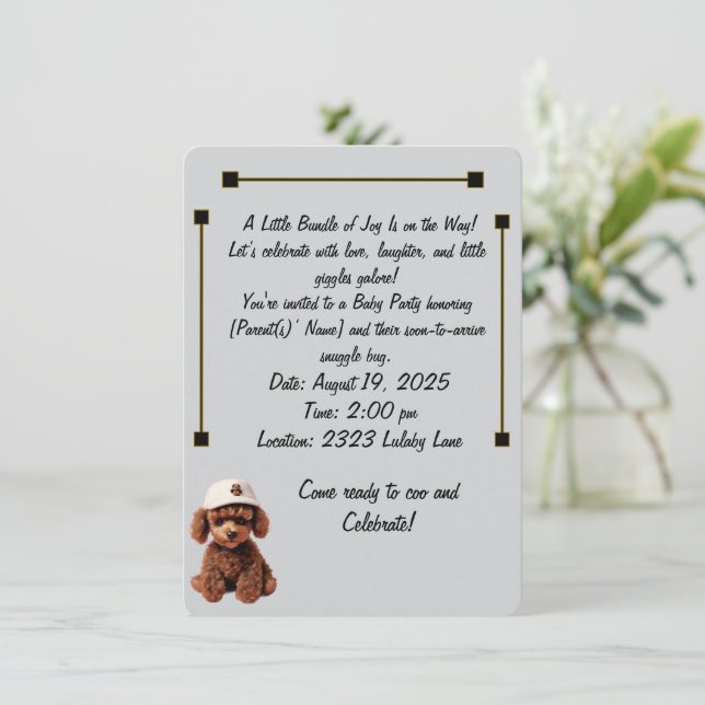 Baby Celebration & Announcement Invitation Einladung (Stehend Vorderseite)