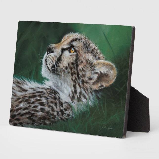 Baby Cheetah Fotoplaat met standaard Fotoplatte (Seite)