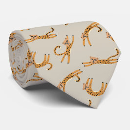 Baby Cheetah Stretches Orange und Taupe Krawatte