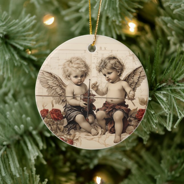 Baby Cherubs Keramik Ornament (Baum)