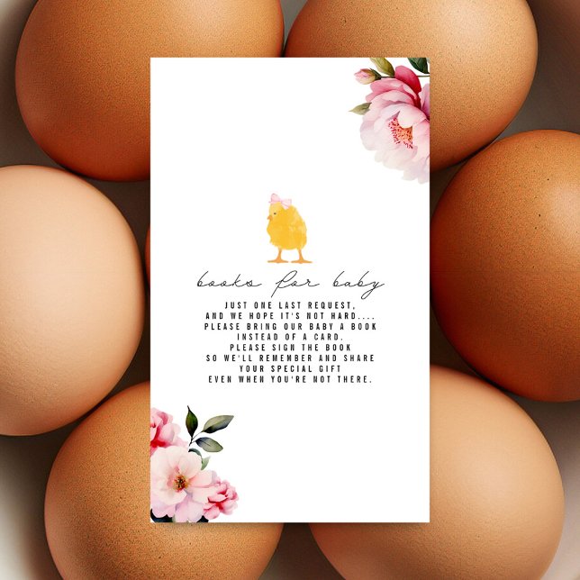 Baby Chick Floral Baby Showbuchanfrage Begleitkarte (Von Creator hochgeladen)