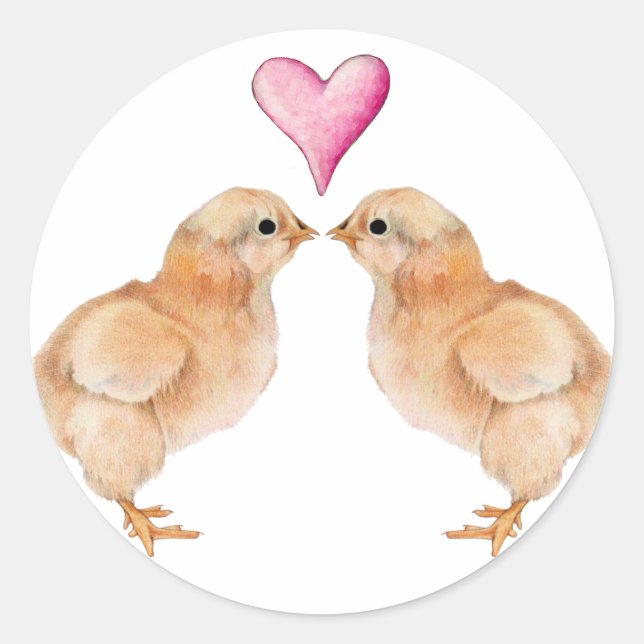 Baby Chick Liebe Sticker (Vorderseite)