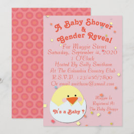 Baby Chick on Shower & Gender Reveitation Einladung
