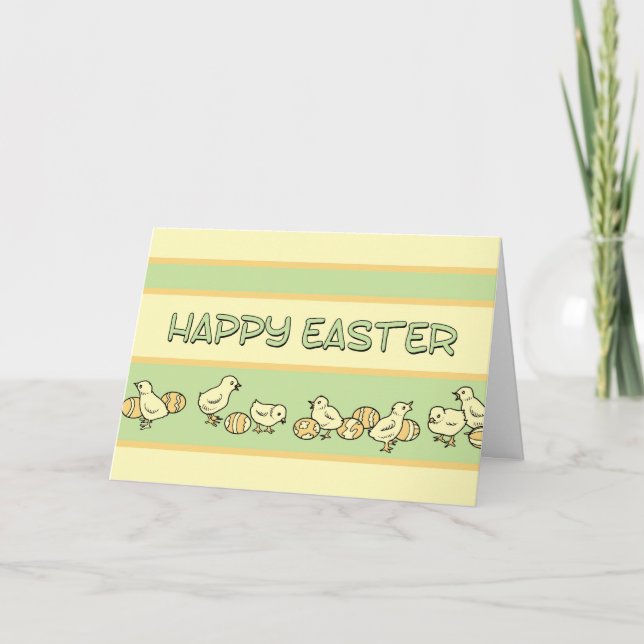 Baby Chickens Happy Oaster Card Feiertagskarte (Vorderseite)