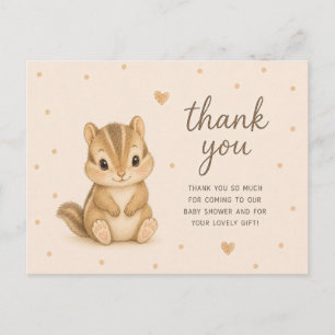 Baby Chipmunk Baby Shower Dankeschön Postkarte