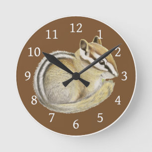 Baby Chipmunk Runde Wanduhr