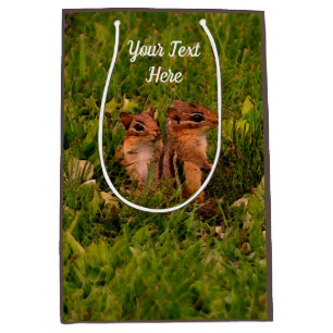 Baby Chipmunks Animal Art Personalisiert Mittlere Geschenktüte