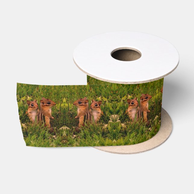 Baby Chipmunks Animal Art Satinband (Spule)