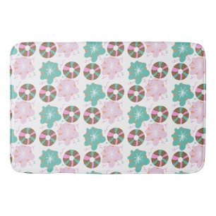 Baby Christmas Donuts Doodle Pink Badematte