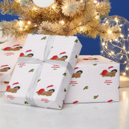 Baby Christmas Red Weihnachtsmannmütze Dot Geschenkpapier