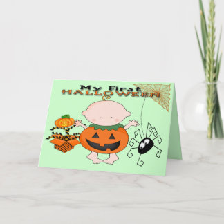 Baby Citrouille Ma 1ère carte de voeux Halloween