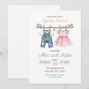 Baby Clothes genre révéler une invitation modifiab