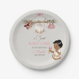 Baby Clothes Girl Baby Dusche Elfenbeinrosa Pappteller