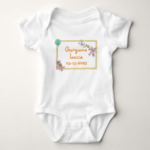 "Baby Clothes on a line" - individuell anpassbarer Baby Strampler