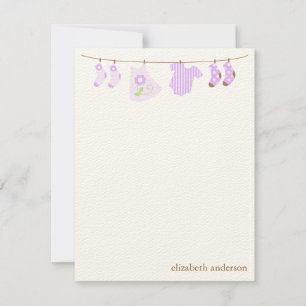 Baby Clothesline Custom Flat Danke Anmerkungen Mitteilungskarte