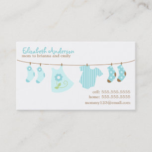 Baby Clothesline Mommy Calling Cards Telefonnummerkarte