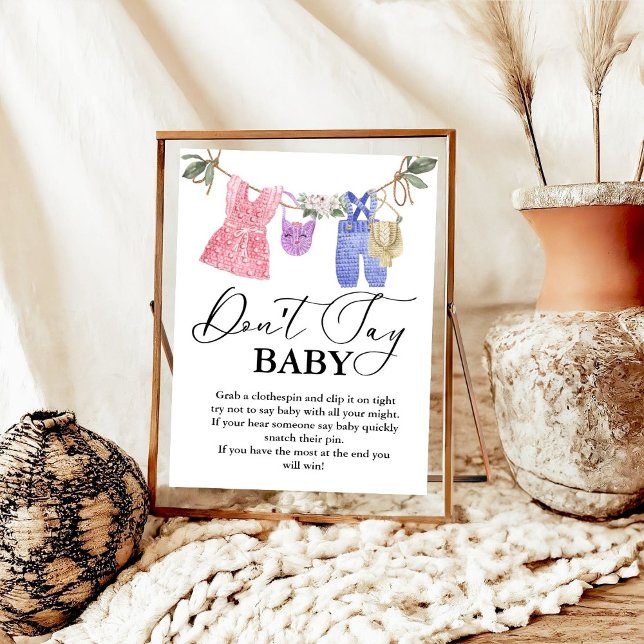 Baby Clothesline sagt kein Babyzeichen Poster (Von Creator hochgeladen)
