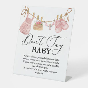 Baby Clothesline sagt kein Babyzeichen Sockelschild